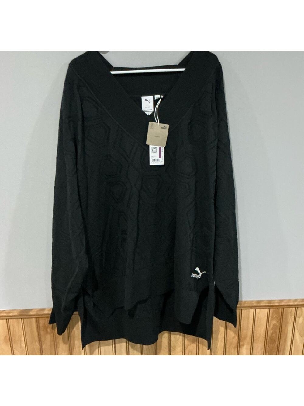 Puma Luxe Black Knit Crew